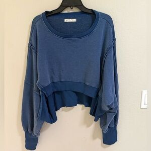 Free People We The Free Blue Cropped Sweatshirt XS
